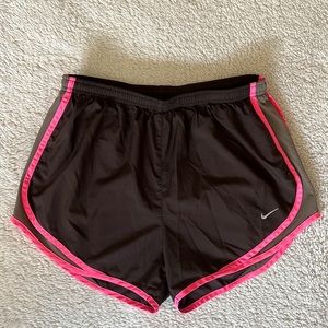 Nike Women’s Dri-Fit Brown and Pink Running Shorts Size S